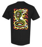 Great Lakes Tattoo black t-shirt with Tallboy's Cobrarilla design, a cobra with a gorilla face, on the back